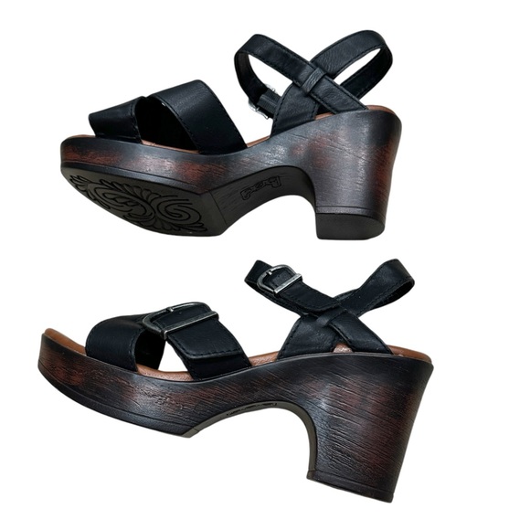 b.o.c. Alisha Sandals black vegan leather strappy heels chunky block womens BORN - Picture 2 of 12